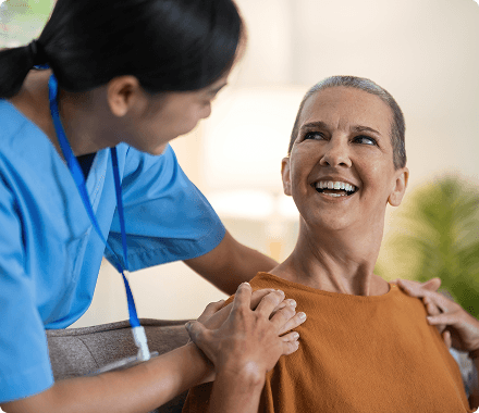 happy patient in hospital